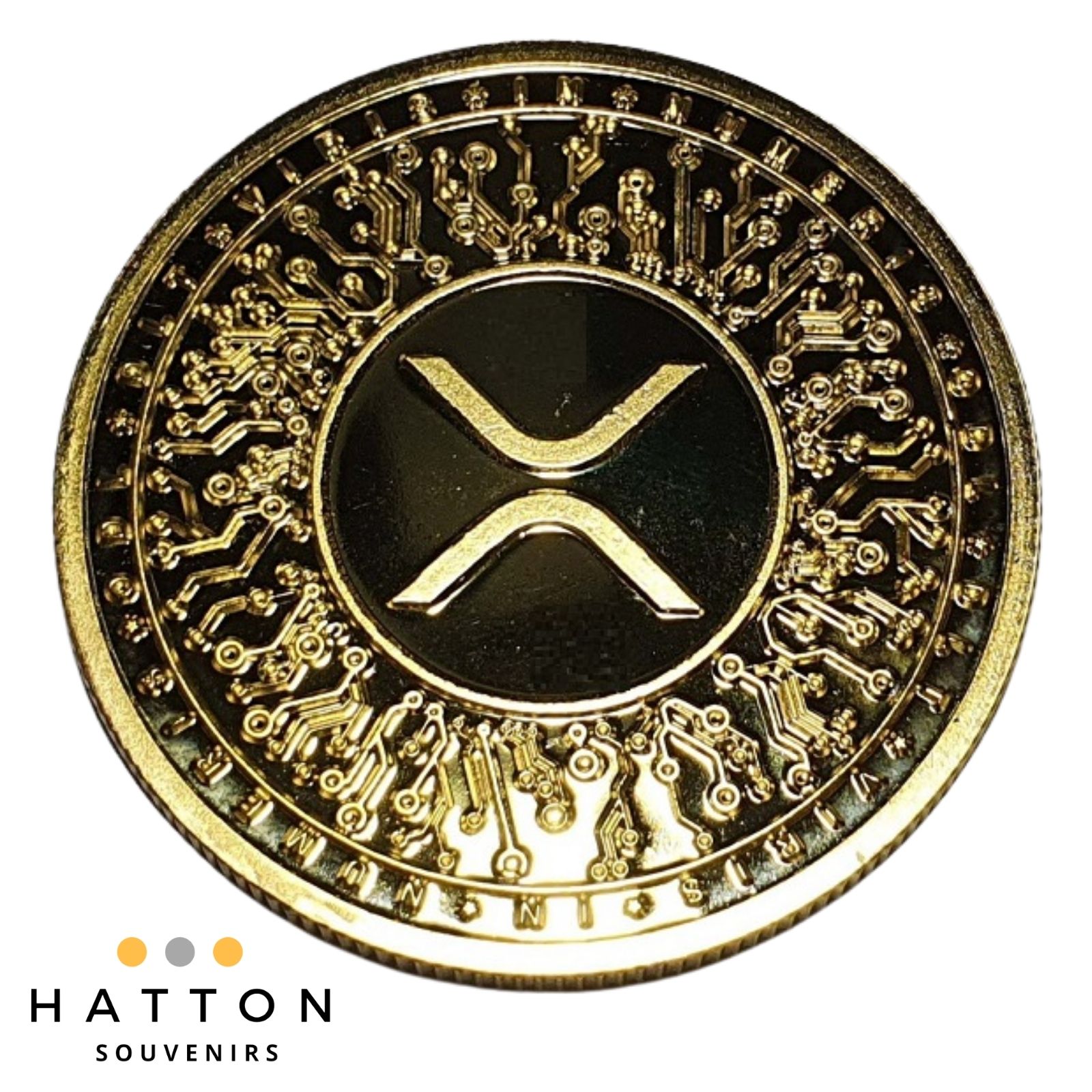 XRP Ripple Gold Crypto Souvenir Coin | Hatton Souvenirs